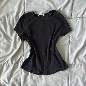 reformation jeans black short sleeve top